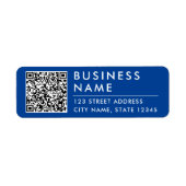 Cool Moderne Blauwe Minimalistische Website QR Cod Etiket (Voorkant)