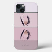Cool moderne chic gestreepte, wimpers Case-Mate iPhone case (Achterkant)