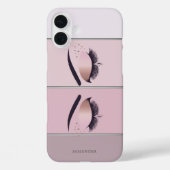 Cool moderne chic gestreepte, wimpers Case-Mate iPhone case (Achterkant)