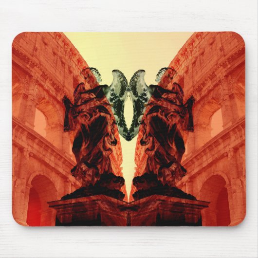 Cool moderne collage van historisch Rome in rood Muismat (Voorkant)