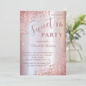 Cool moderne diamanten luxe roze goud zoete 16 uit kaart (Staand voorkant)