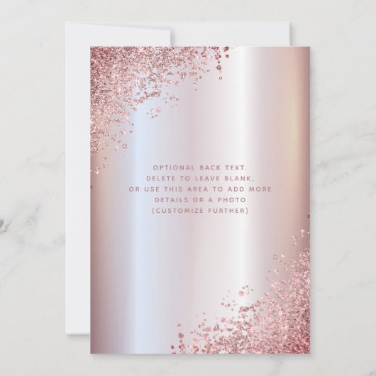 Cool moderne diamanten luxe roze goud zoete 16 uit kaart (Achterkant)