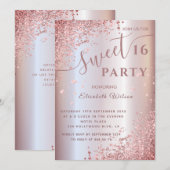 Cool moderne diamanten luxe roze goud zoete 16 uit kaart (Voorkant / Achterkant)