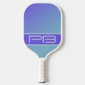 Cool Moderne Dubbele Initiaal Gradiënt Paars Blauw Pickleball Paddle (Achterkant)