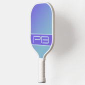 Cool Moderne Dubbele Initiaal Gradiënt Paars Blauw Pickleball Paddle (Links)
