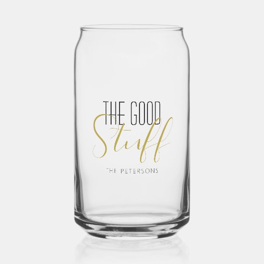 Cool Moderne Elegante Goede Spullen Goud Zwart Naa Blikvorm Glas (Voorkant)