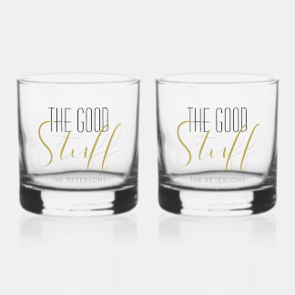 Cool Moderne Elegante Goede Spullen Goud Zwart Naa Whisky Glas