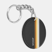 Cool Moderne en schone Gay Bear Pride Vlag WOOF Sleutelhanger (Voorkant Links)