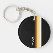 Cool Moderne en schone Gay Bear Pride Vlag WOOF Sleutelhanger (Voorkant)