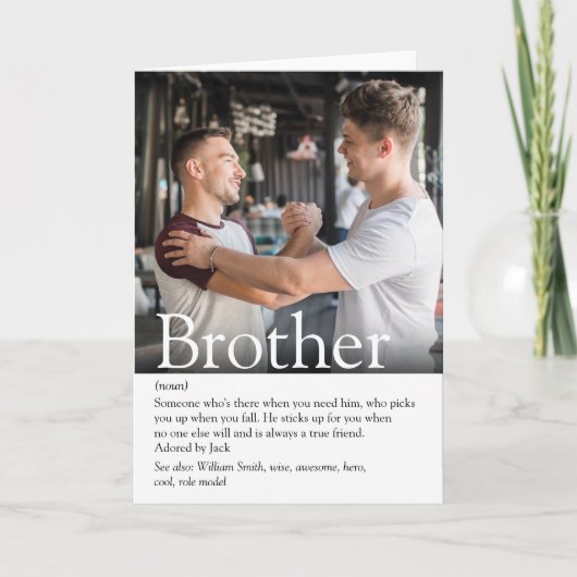 Cool moderne foto beste broer ooit definitie kaart (Voorkant)