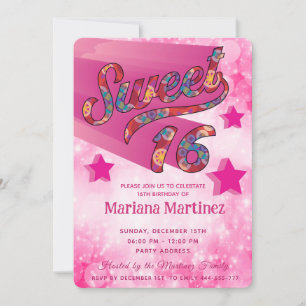 Cool moderne funky super ster typografie roze kaart