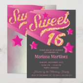 Cool moderne funky super ster typografie roze kaart (Voorkant / Achterkant)