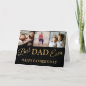 Cool Moderne Gold Black 3 Fotodag Kaart (Voorkant)