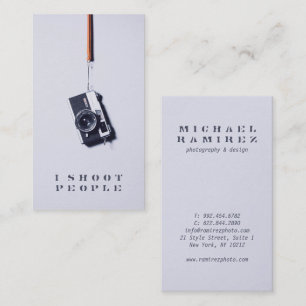 Cool moderne grijze professionele fotograaf camera visitekaartje