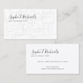 Cool moderne handgeschreven lettertypestijl B / W Visitekaartje (Voorkant / Achterkant)