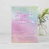 Cool moderne holografische typografie lief zestien kaart (Staand voorkant)