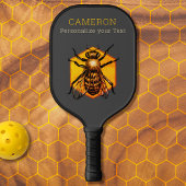 Cool Moderne Honey Bee Gele Gele Aangepaste Tekst Pickleball Paddle