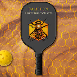 Cool Moderne Honey Bee Gele Gele Aangepaste Tekst Pickleball Paddle