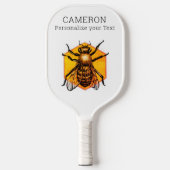 Cool Moderne Honey Bee Logo White - gepersonalisee Pickleball Paddle (Voorkant)