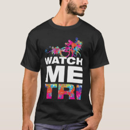 Cool Moderne Kleurrijke Triatlon Motiverende Woord T-shirt