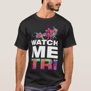 Cool Moderne Kleurrijke Triatlon Motiverende Woord T-shirt