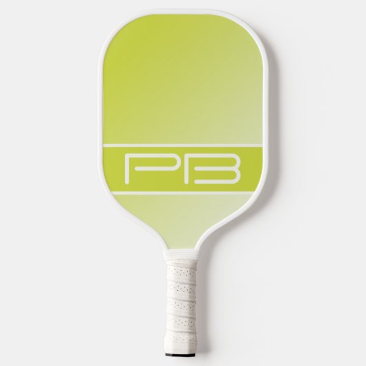 Cool Moderne Minimalistische Initialen Verloopgroe Pickleball Paddle (Achterkant)