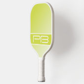 Cool Moderne Minimalistische Initialen Verloopgroe Pickleball Paddle (Links)