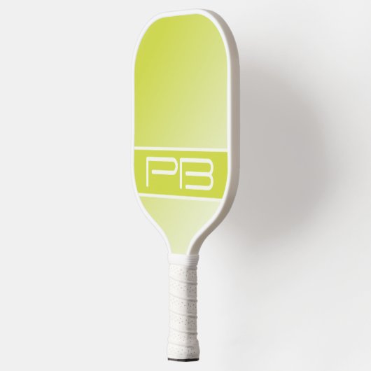 Cool Moderne Minimalistische Initialen Verloopgroe Pickleball Paddle (Links)