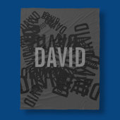 Cool moderne naamcollage in zwart & grijs fleece deken