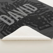 Cool moderne naamcollage in zwart & grijs sherpa deken (3/4)