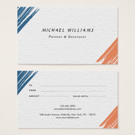 Cool Moderne penseel schilder Visitekaartje (Voorkant /achterkant)