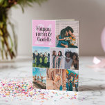 Cool moderne roze foto's collage raster 21 verjaar kaart<br><div class="desc">Cool modern pink foto collage grid 21 birthday ,  add 8 of your friends favorite foto's met moderne en stijlvolle scripts maken typography. Add your message inside.</div>