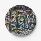 Cool Moderne Stedelijke Graffiti Street Art Papieren Bordje (Voorkant)