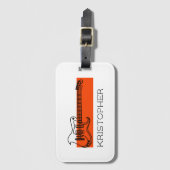   Cool Moderne Trendy Minimaal Witte Gitaar met Na Bagagelabel (Voorkant (verticaal))