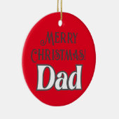 Cool Moderne Typografie Vrolijk Kerstfeest Papa Keramisch Ornament (Rechts)