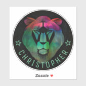Cool Moderne Waterverf Colorful Lion Aangepaste na Sticker (Vel)