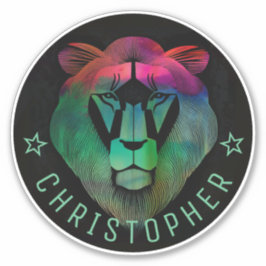 Cool Moderne Waterverf Colorful Lion Aangepaste na Sticker