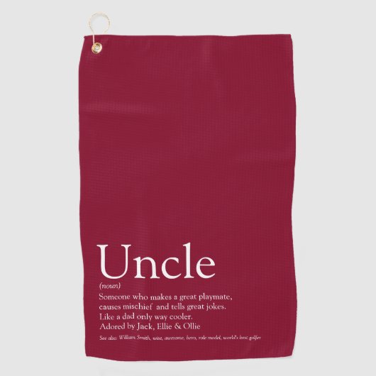 Cool Moderne Wereld Beste Oom Funcle Definitie Golfhanddoek (Voorkant)