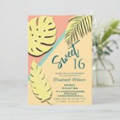 Cool moderne willekeurige pastel zomer tropisch   kaart (Staand voorkant)