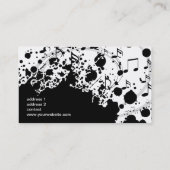 Cool moderne zwart-wit muziek visitekaartje (Achterkant)