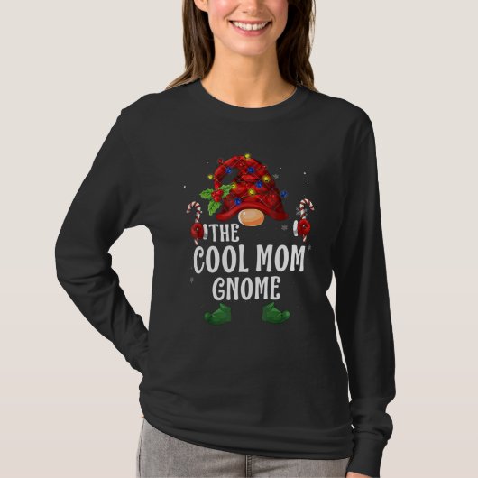 Cool Moeder Gnome Buffalo Plaid Overeenkomstige Fa T-shirt (Voorkant)
