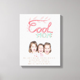 Cool Moeder Hand Lettering Moederdag Foto Canvas Afdruk