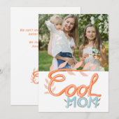 Cool Moeder Hand Lettering Moederdag Foto Feestdagenkaart (Voorkant / Achterkant)