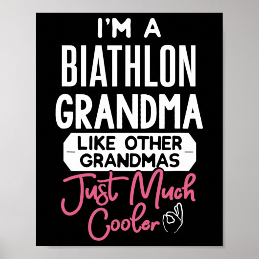 Cool Moederdag Biathlon Oma Poster (Voorkant)