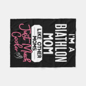 Cool Moederdag Design Biathlon Mom Fleece Deken (Voorkant (Horizontaal))