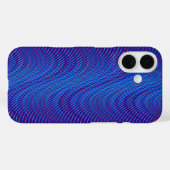 Cool Moiré Effect Abstract Blue Psychedelic Trippy Case-Mate iPhone Case (Achterkant (horizontaal))