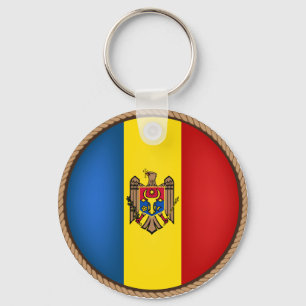 Cool Moldova-vlaggenzegel Sleutelhanger