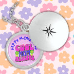 Cool Mom Altijd Happy Moederdag | Locket Ketting<br><div class="desc">Happy Moederdag - Cool Mom Altijd - Sterling Silver Locket Ketting. Roze en blauw voor meisjesmoeders die van heldere en gedurfde dingen houden.</div>