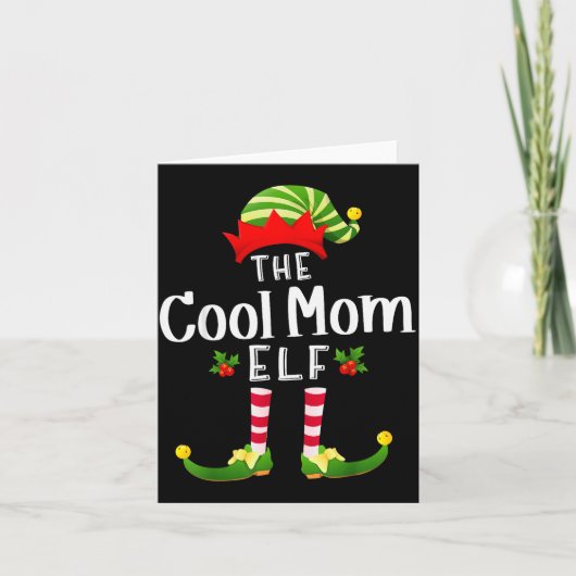 Cool Mom Christmas Elf Matching Pajama X-mas Party Kaart (Voorkant)