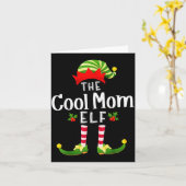 Cool Mom Christmas Elf Matching Pajama X-mas Party Kaart (Gele Bloem)